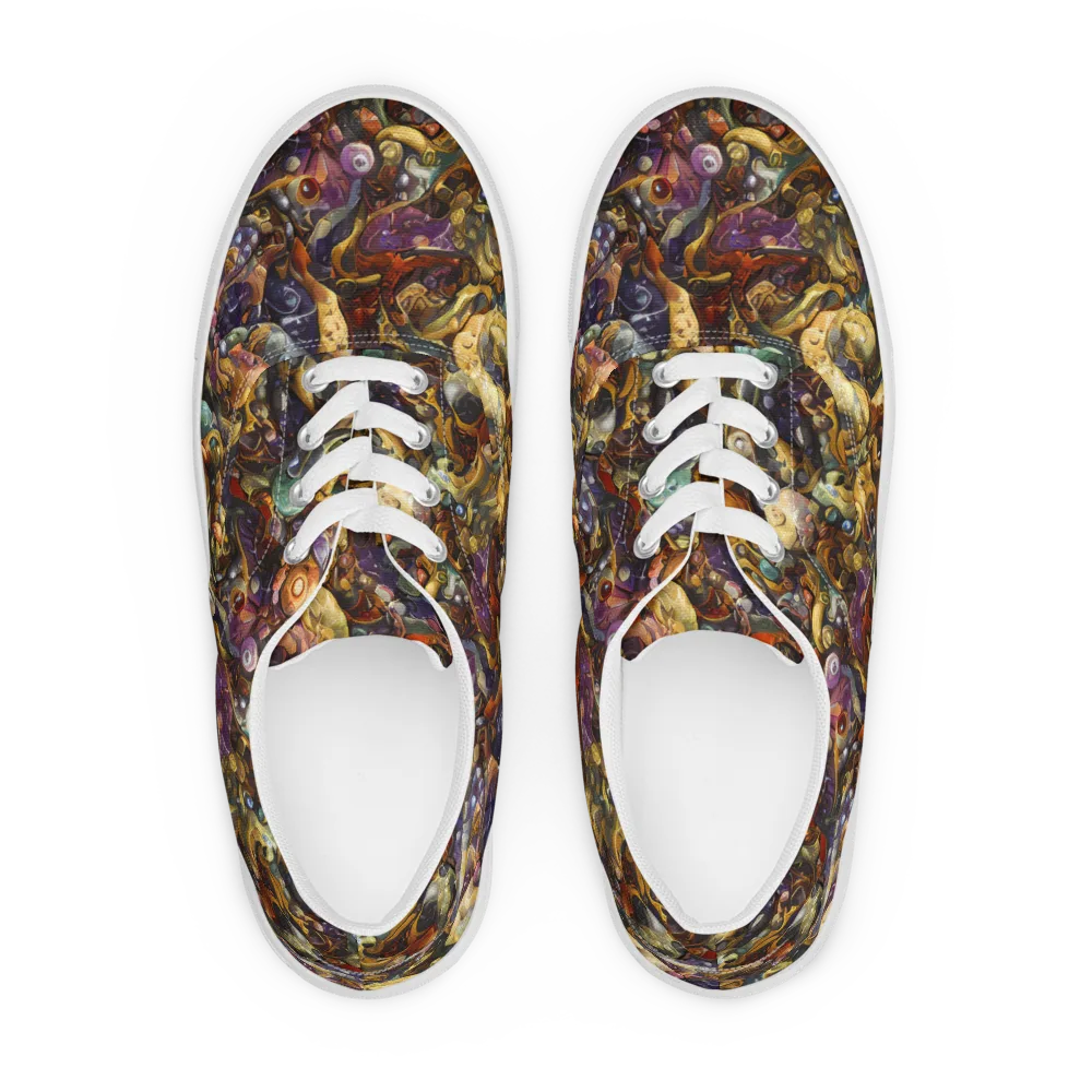 Baroque Current on Men's Lace-Up Canvas Shoes — Front