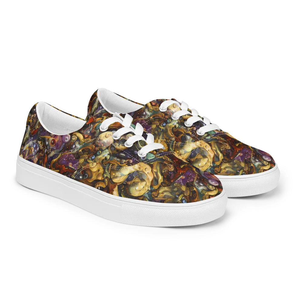 Baroque Current on Men's Lace-Up Canvas Shoes — Right Front