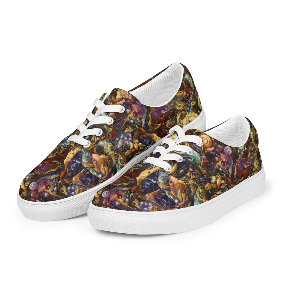 Baroque Current on Men's Lace-Up Canvas Shoes — Left Front