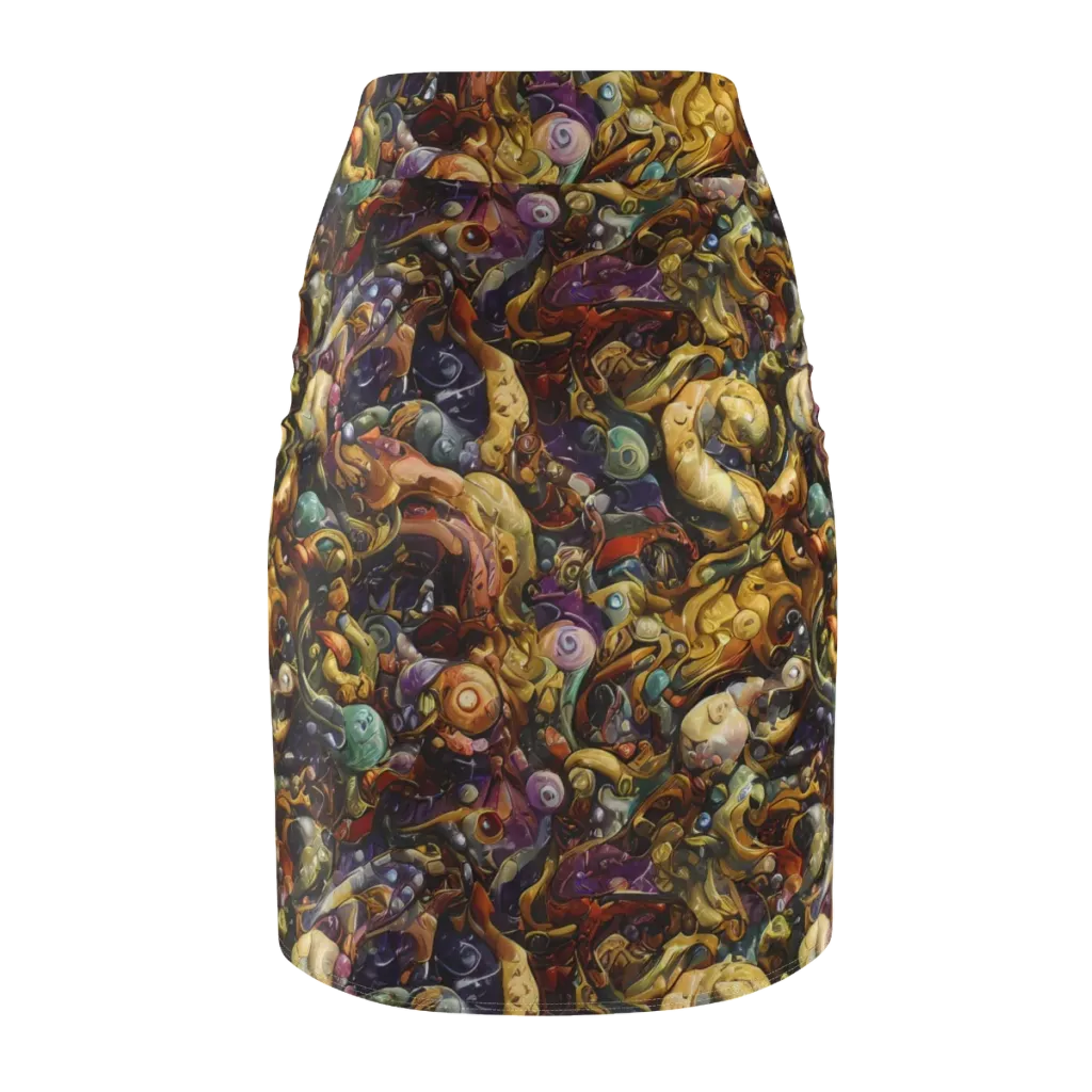 Baroque Current on Pencil Skirt — Back