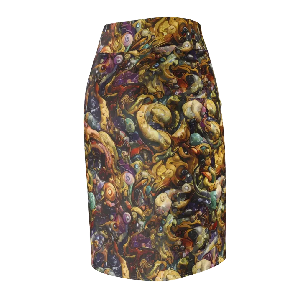 Baroque Current on Pencil Skirt — Back Side