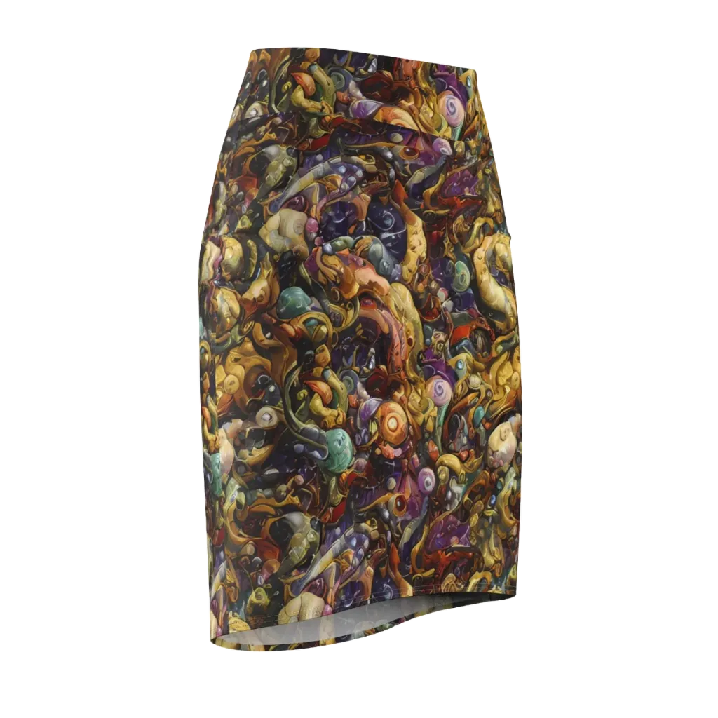 Baroque Current on Pencil Skirt — Front Side