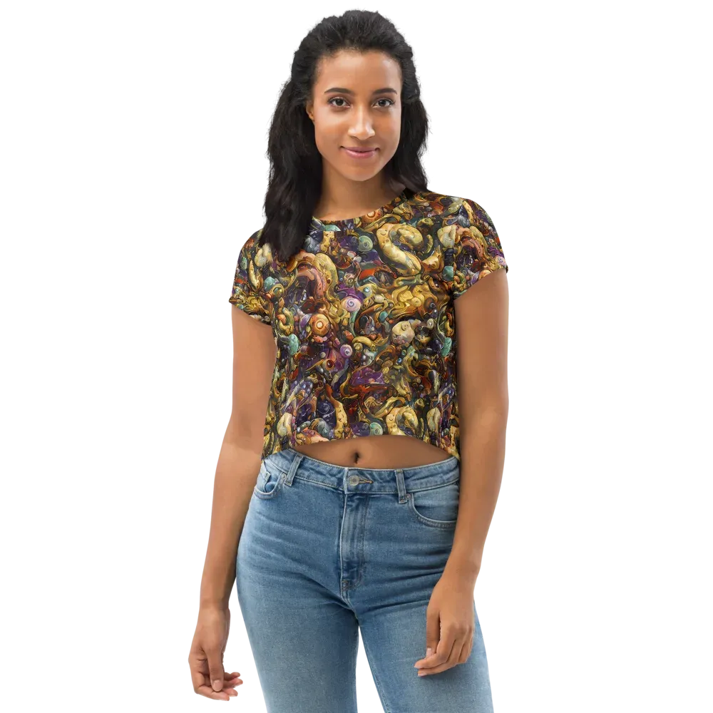Baroque Current on Crop Tee — Front