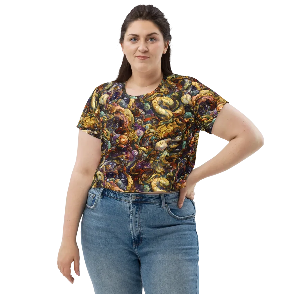 Baroque Current on Crop Tee — Front