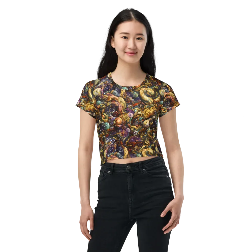 Baroque Current on Crop Tee — Front