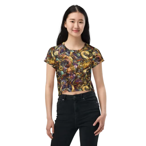 Baroque Current on a Crop Tee