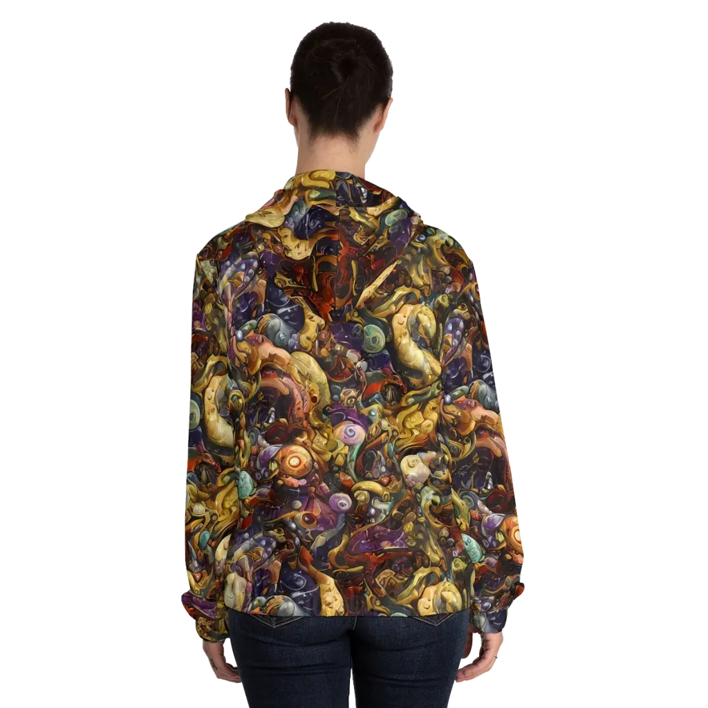 Baroque Current on Women's Full-Zip Hoodie — Back On Person