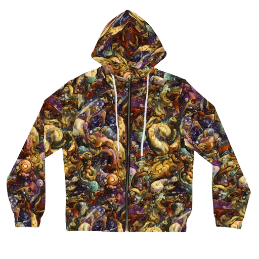 Baroque Current on a Women's Full-Zip Hoodie