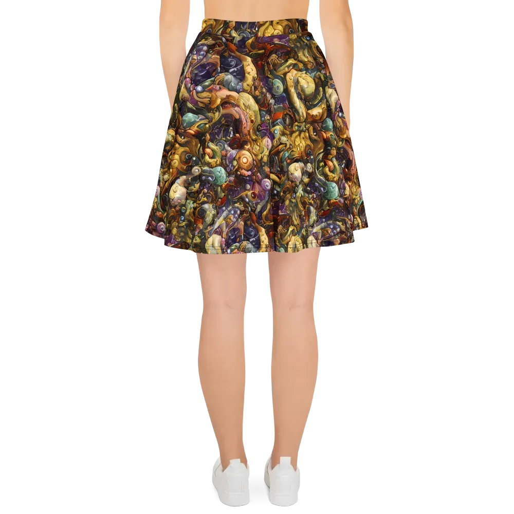 Baroque Current on Skater Skirt — Back