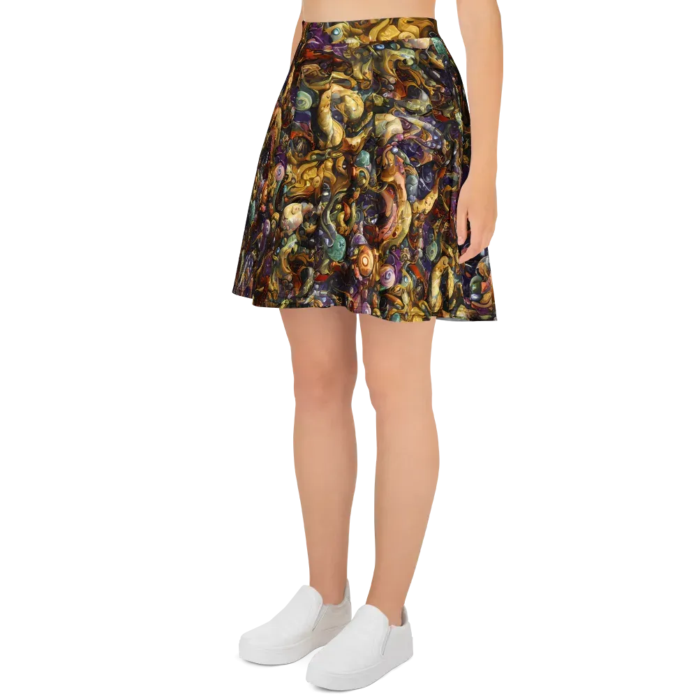 Baroque Current on Skater Skirt — Left