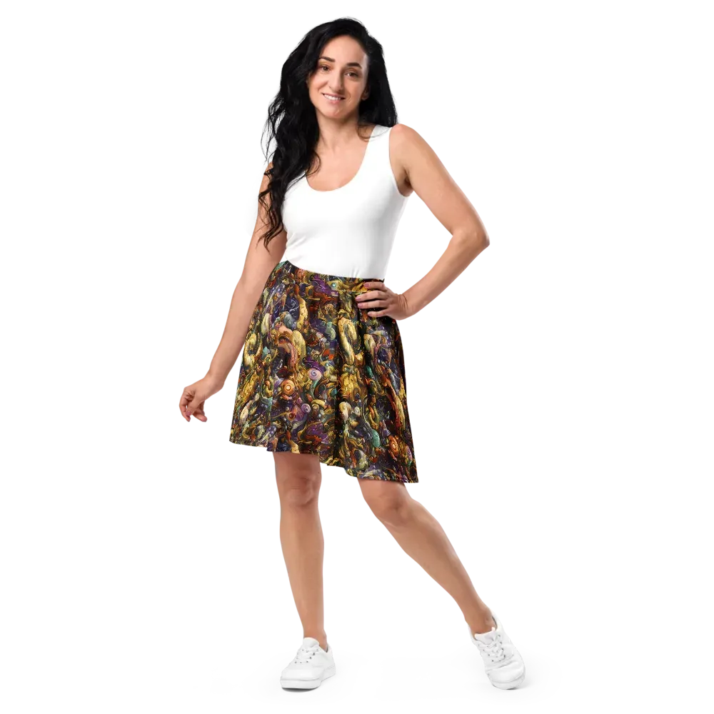 Baroque Current on Skater Skirt — Front