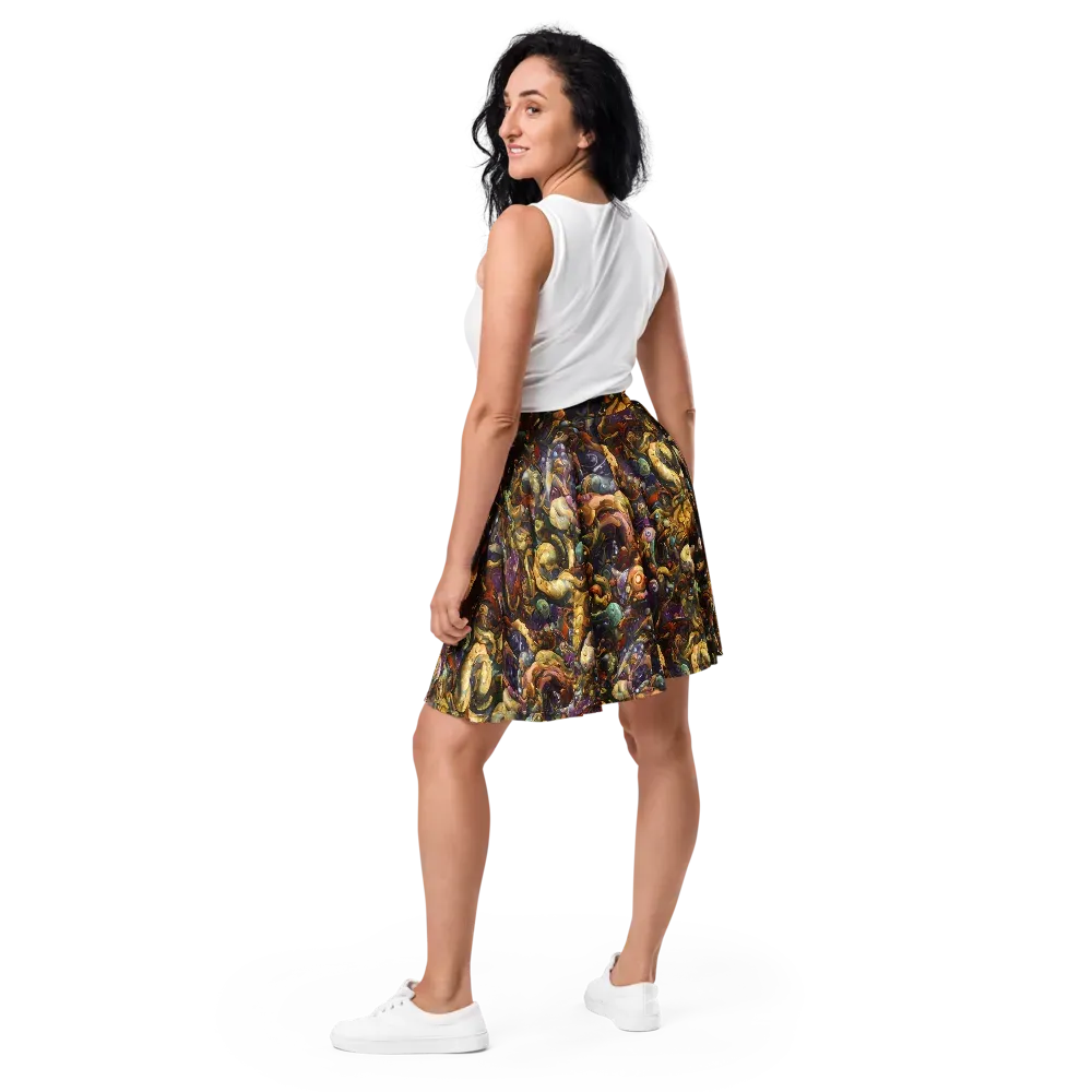 Baroque Current on Skater Skirt — Back