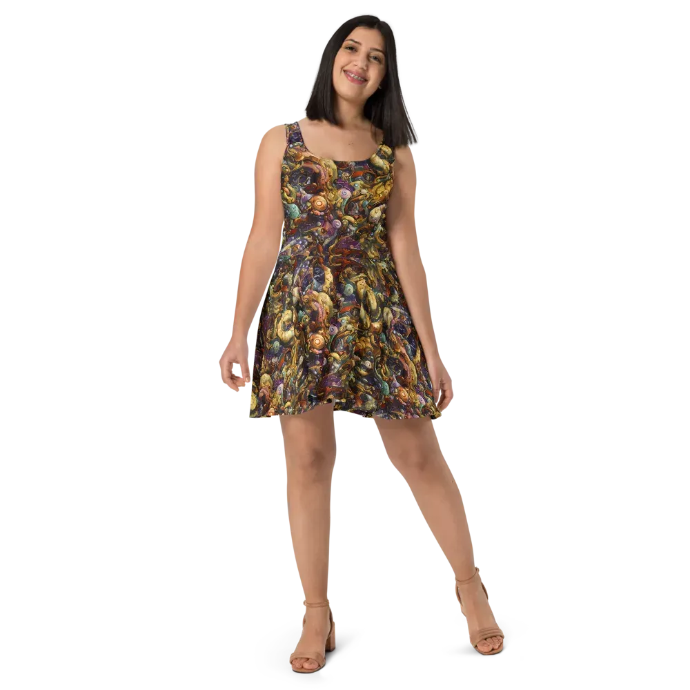 Baroque Current on Skater Dress — Front