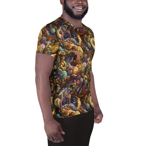 Baroque Current on a Men's Athletic T-Shirt