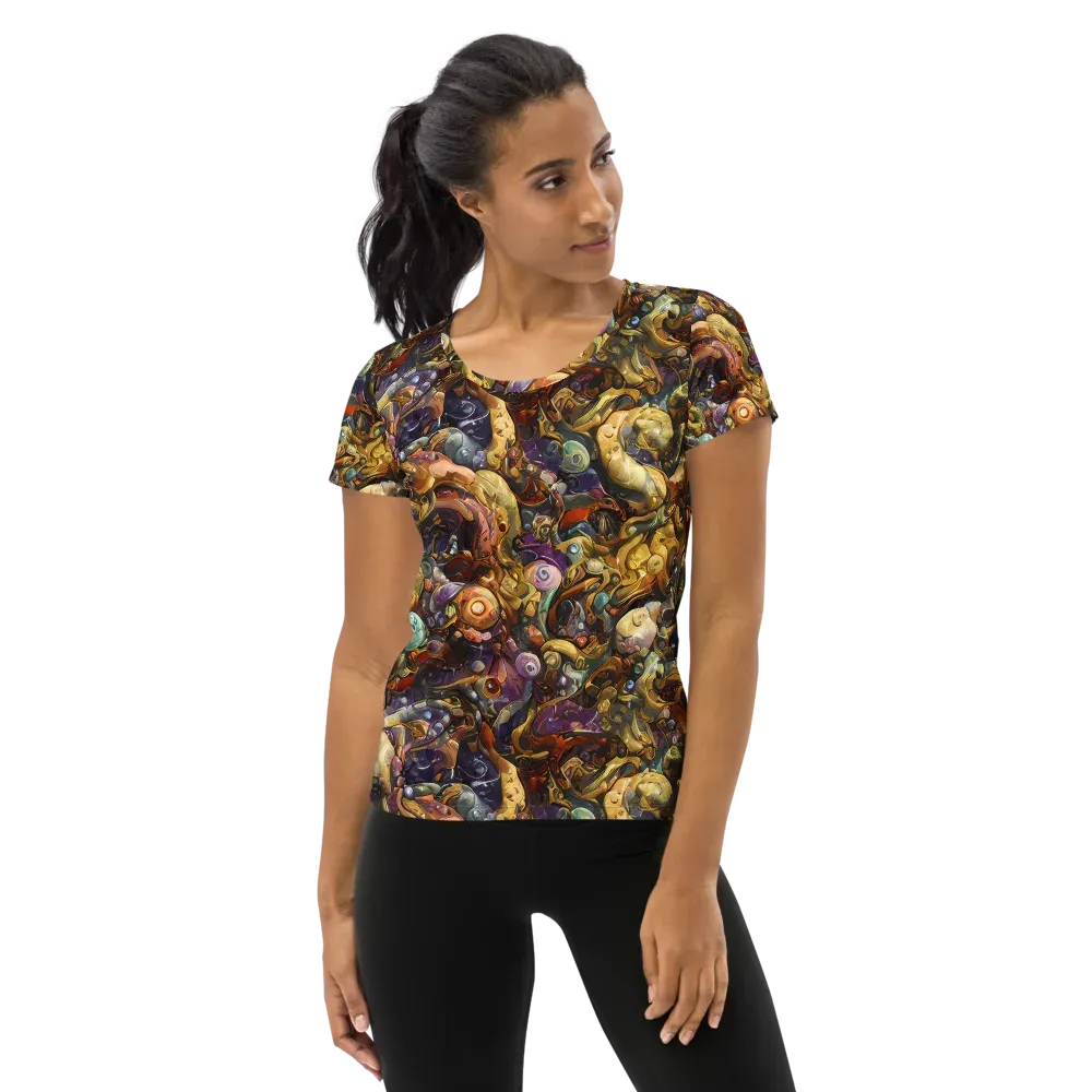 Baroque Current on Women's Athletic T-Shirt — Front