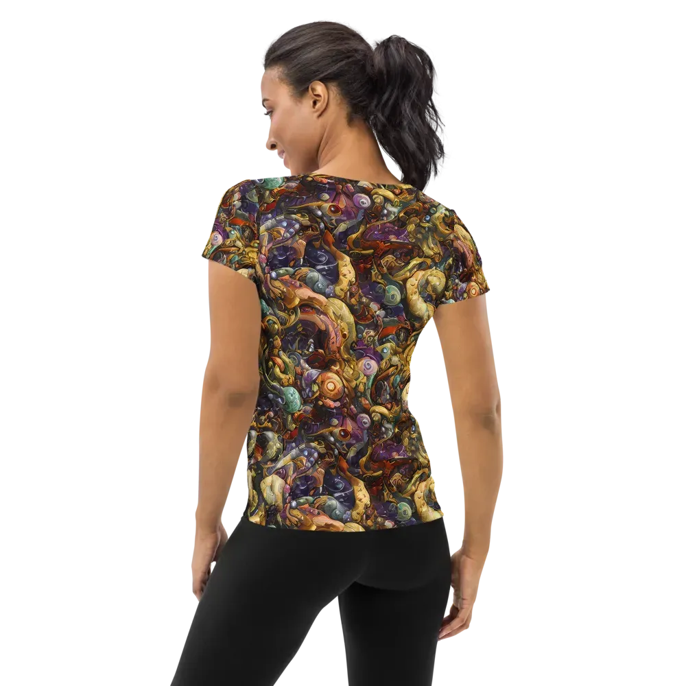Baroque Current on Women's Athletic T-Shirt — Back