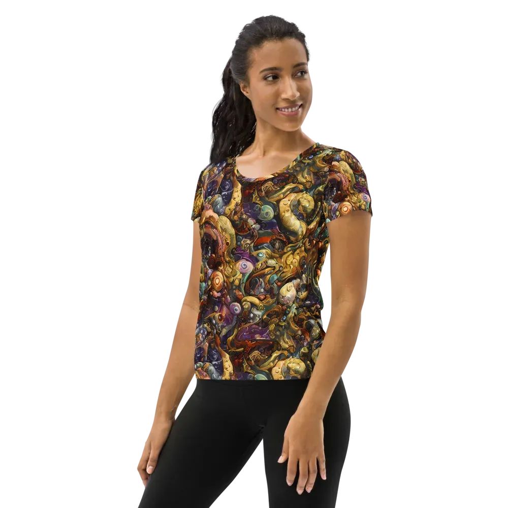 Baroque Current on Women's Athletic T-Shirt — Left