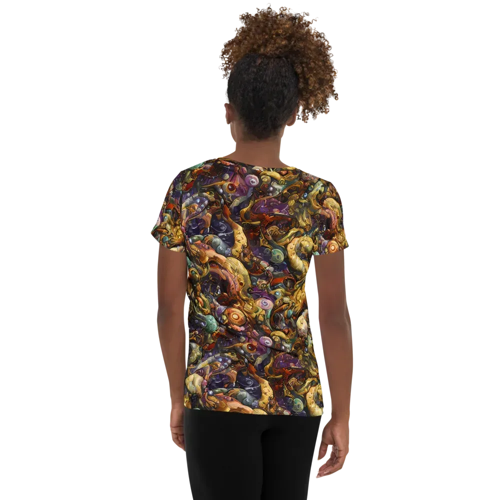 Baroque Current on Women's Athletic T-Shirt — Back