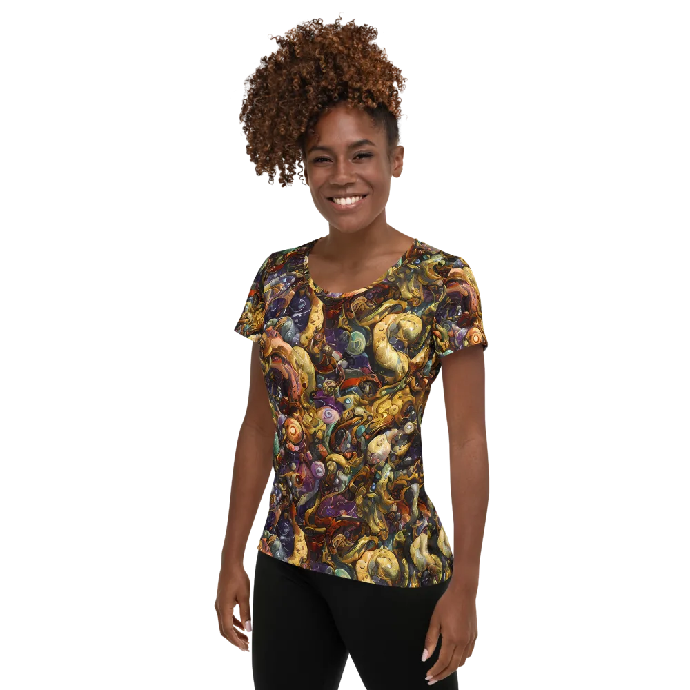 Baroque Current on Women's Athletic T-Shirt — Left