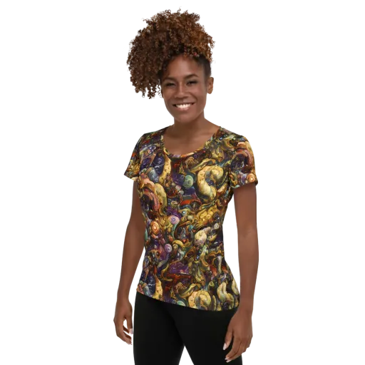Baroque Current on a Women's Athletic T-Shirt