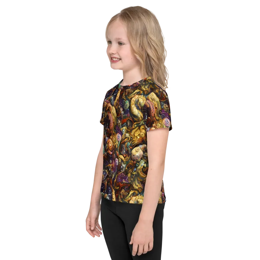 Baroque Current on Kids Crew Neck T-Shirt — Left