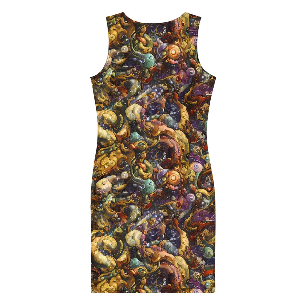 Baroque Current on Bodycon Dress — Back
