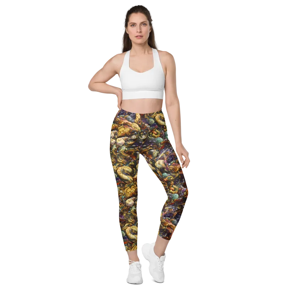 Baroque Current on Leggings with Pockets — Front