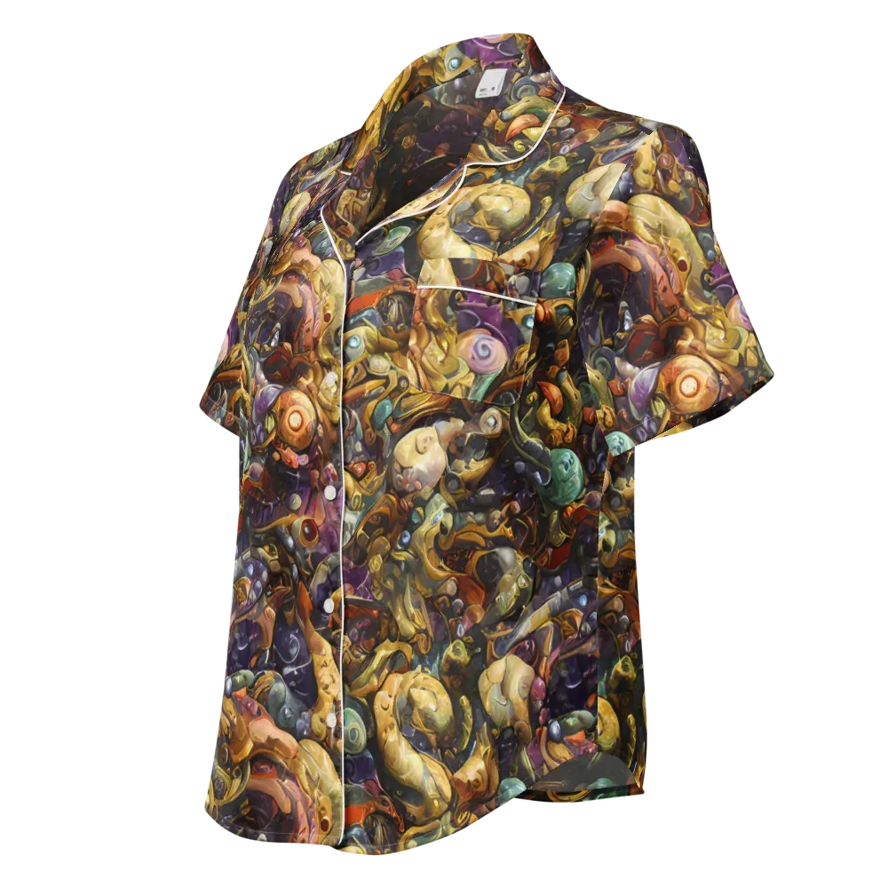 Baroque Current on Women's Short Sleeve Pajama Top — Left Front