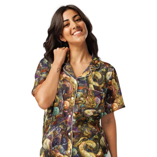 Baroque Current on a Women's Short Sleeve Pajama Top