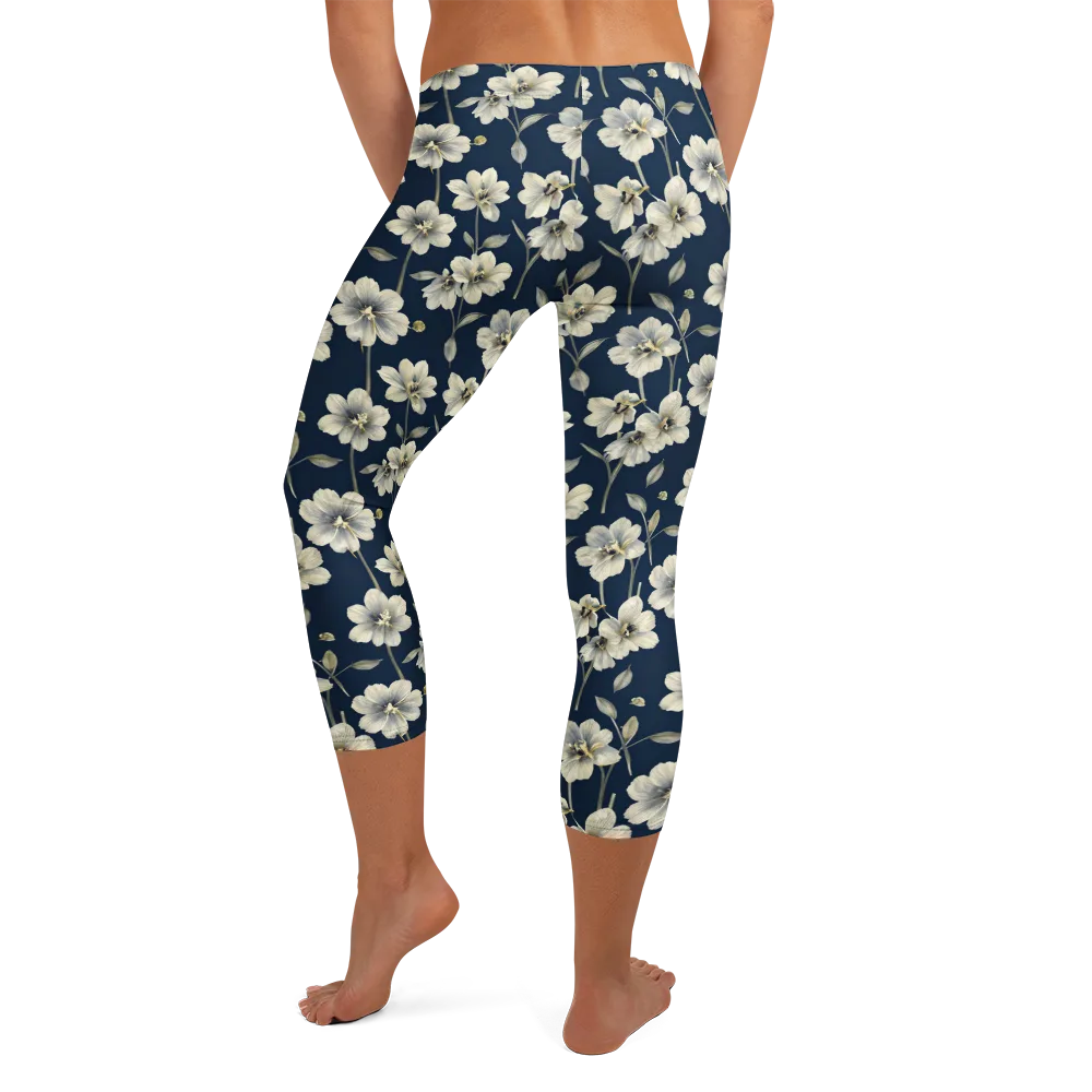 Ivory Nocturne on Capri Leggings — Back