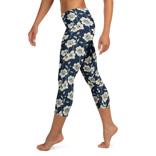 Ivory Nocturne on a Capri Leggings