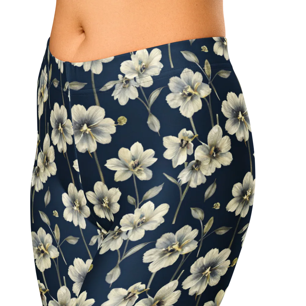 Ivory Nocturne on Capri Leggings — Zoomed-in