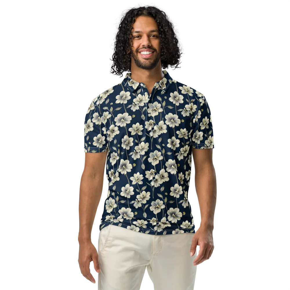 Ivory Nocturne on Men's Slim Fit Polo Shirt — Front