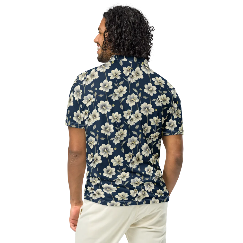 Ivory Nocturne on Men's Slim Fit Polo Shirt — Back
