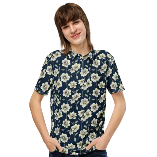 Ivory Nocturne on a Men's Slim Fit Polo Shirt