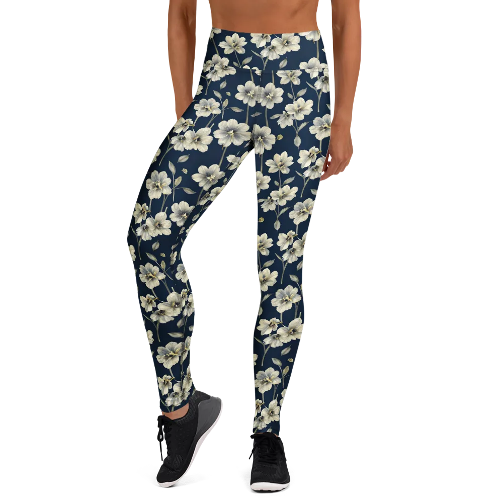 Ivory Nocturne on Yoga Leggings — Front