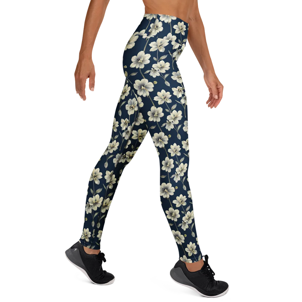 Ivory Nocturne on Yoga Leggings — Right