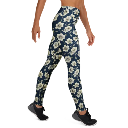 Ivory Nocturne on a Yoga Leggings