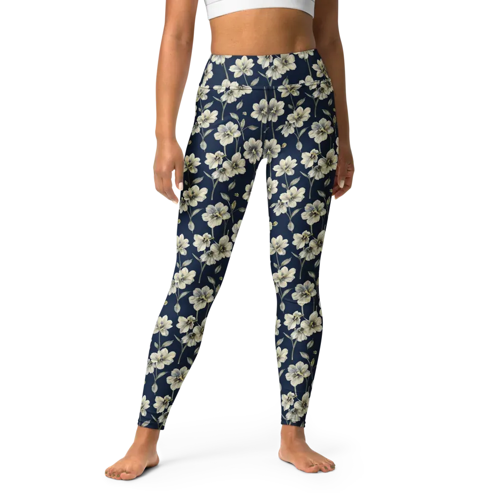 Ivory Nocturne on Yoga Leggings — Front