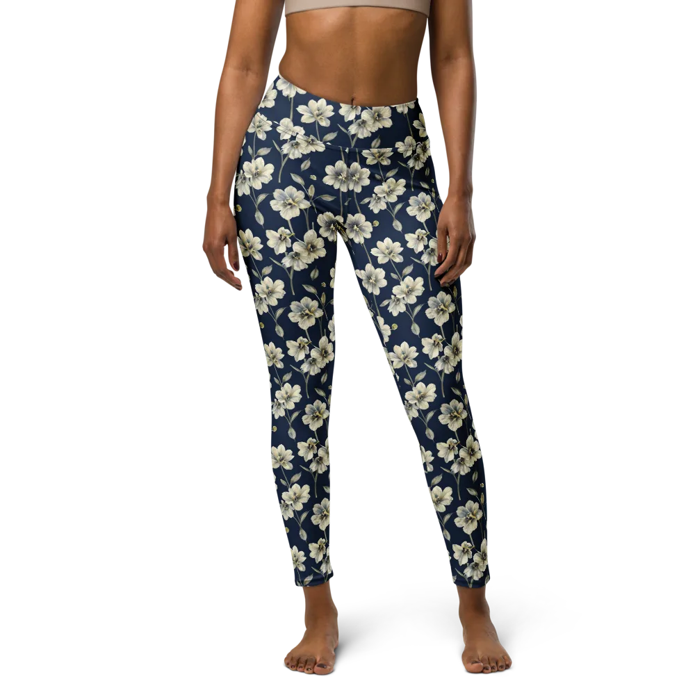 Ivory Nocturne on Yoga Leggings — Front