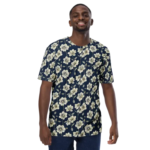 Ivory Nocturne on a Men's Crew Neck T-Shirt