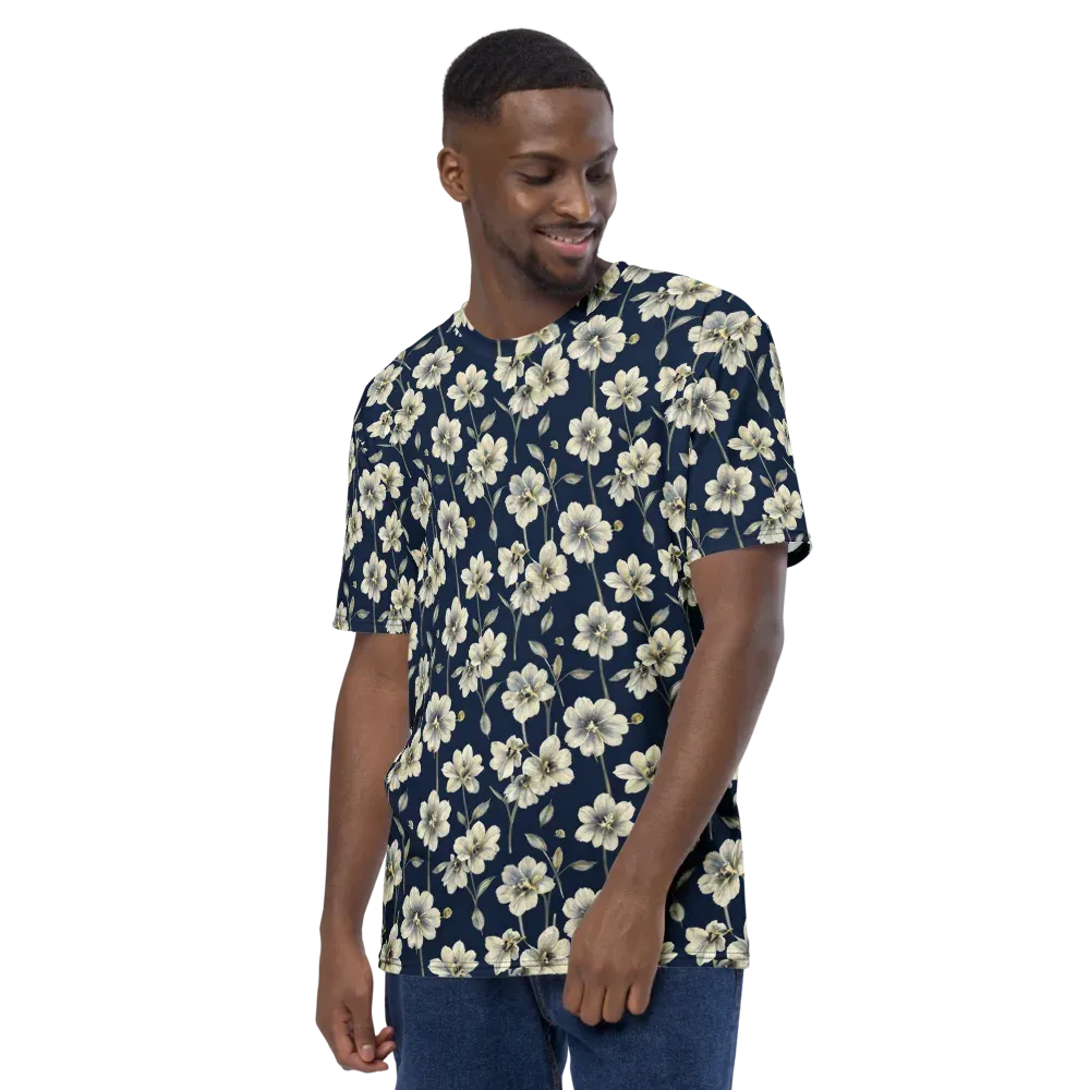 Ivory Nocturne on Men's Crew Neck T-Shirt — Left
