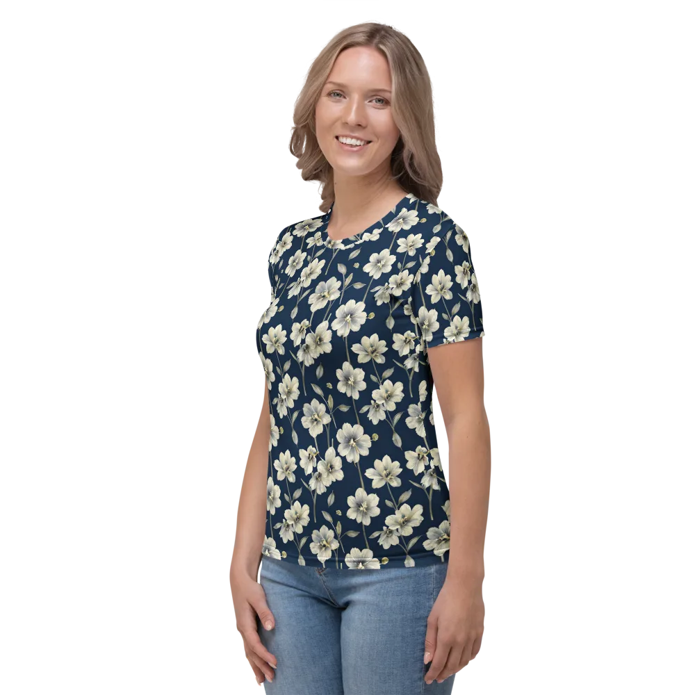 Ivory Nocturne on Women's Crew Neck T-Shirt — Left
