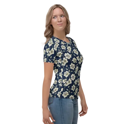 Ivory Nocturne on a Women's Crew Neck T-Shirt