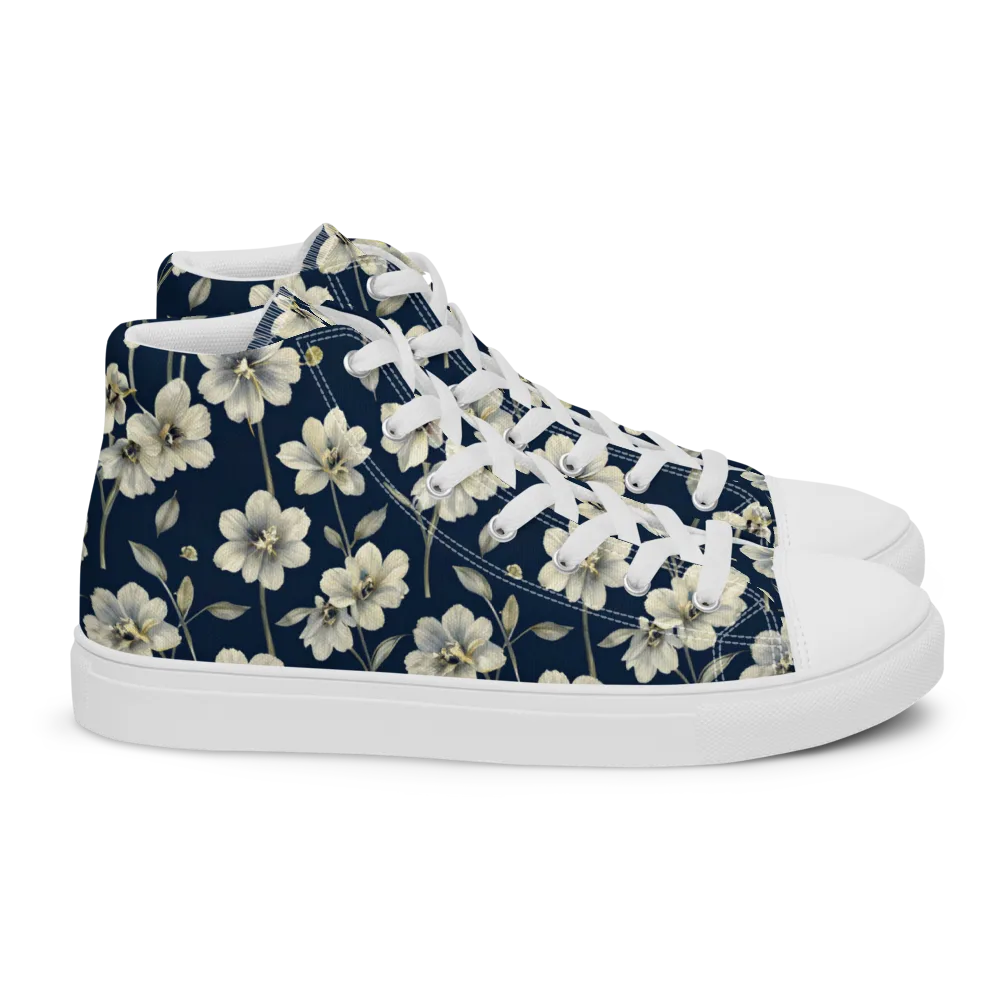 Ivory Nocturne on Women's High Top Canvas Shoes — Right
