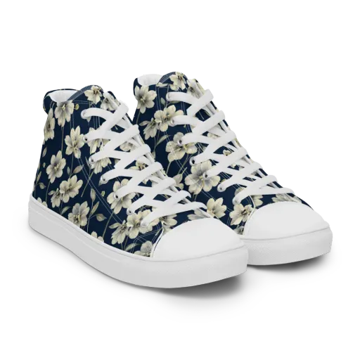 Ivory Nocturne on a Women's High Top Canvas Shoes