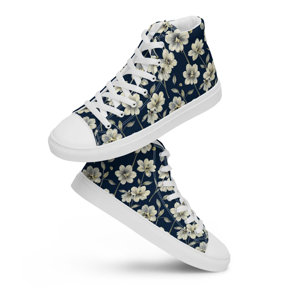 Ivory Nocturne on Women's High Top Canvas Shoes — Front