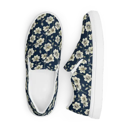 Ivory Nocturne on a Men's Slip-On Canvas Shoes