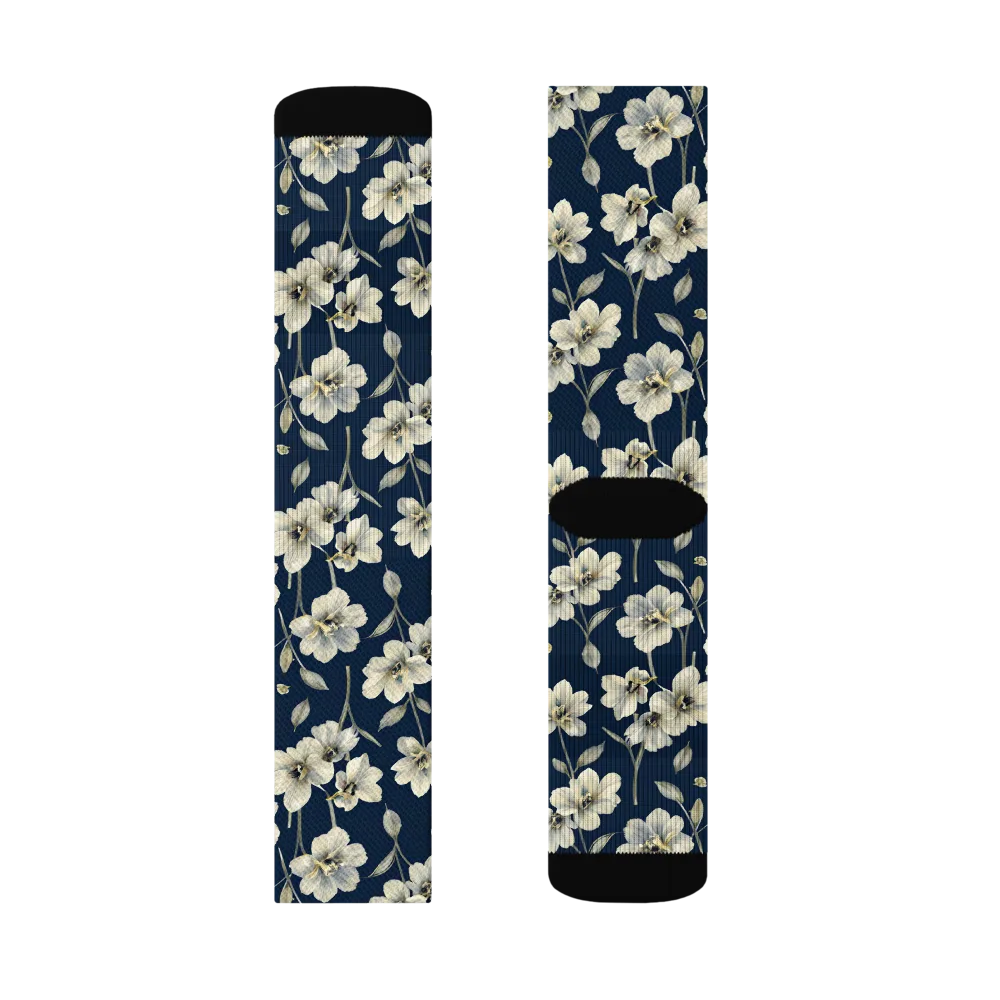 Ivory Nocturne on Socks — Right Sock