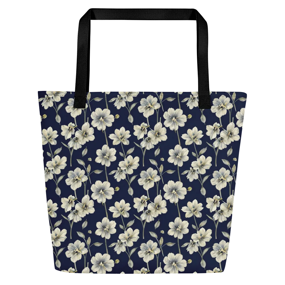 Ivory Nocturne on Large Tote Bag W/ Pocket — Front